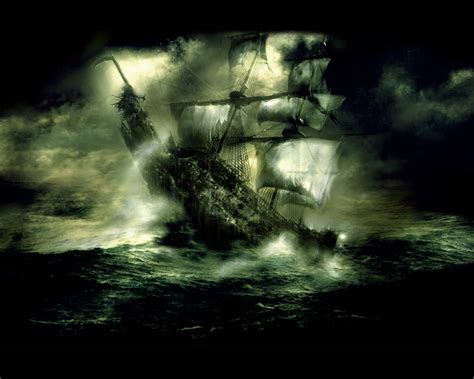 Ghost Pirate Ship Painting at PaintingValley.com | Explore collection ...