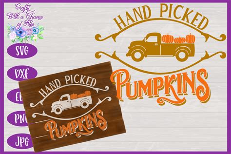 Hand Picked Pumpkins SVG Fall SVG Autumn SVG Farmhouse Sign SVG