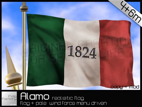 Second Life Marketplace - Alamo flag Texas flag Alamo Battle 1824 * copy/mod