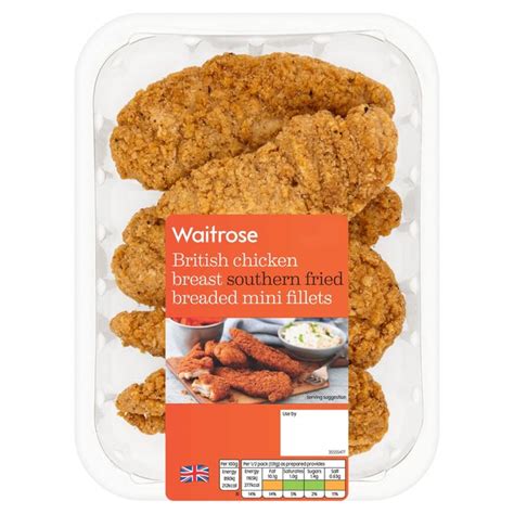 Waitrose British Southern Fried Chicken Breast Breaded Mini Fillets Ocado