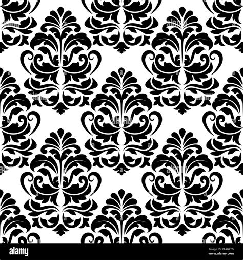 Heavy Seamless Black And White Arabesque Seamless Pattern With Large