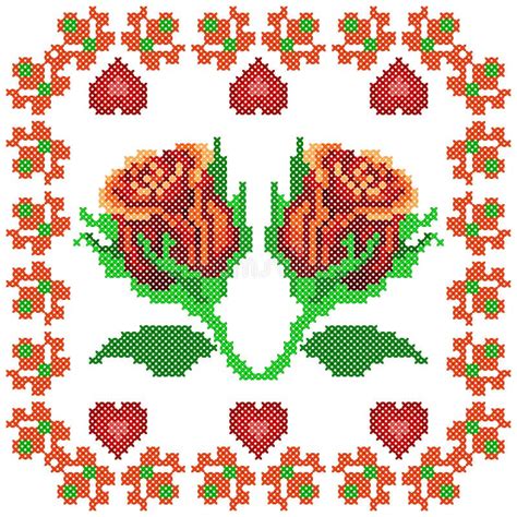 Floral Cross Stitch Stock Illustrations Floral Cross Stitch