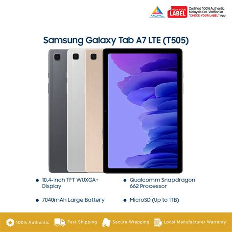 Samsung Galaxy Tab A7 LTE Tablet T505 Malaysia KTS Cellular