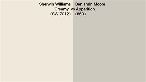 Sherwin Williams Creamy SW 7012 Vs Benjamin Moore Apparition 860