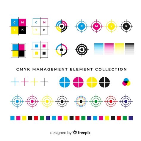 Free Vector Cmyk Calibration Element Collection