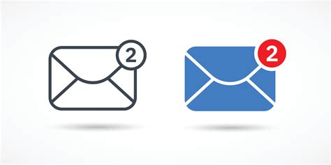 Two New Incoming Message Envelope With Notification Vector Icons Set 40732030 Vector Art At