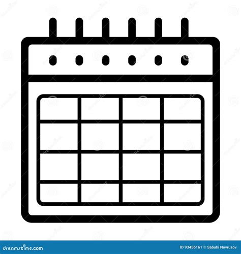 Vector Esquema De Calendario En Blanco Y Negro Icono Gratis Images