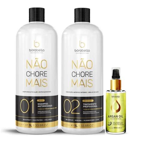 Selagem Não Chore Mais 1l Borabella Oleo Argan 60ml Kit de