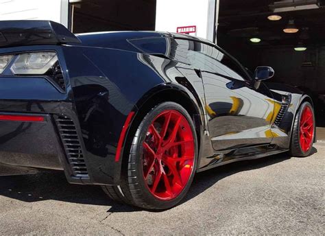 C Corvette Z On Transparent Red Forgeline One Piece Forged Monoblock