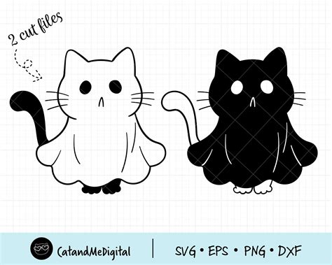 Сute Ghost Cat Svg Ghost Svg Halloween Svg Ghost Clipart Cat Etsy