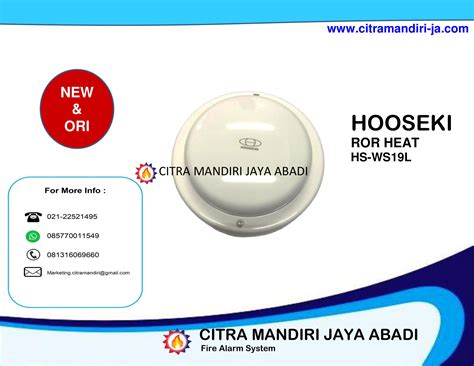 Jual Rate Of Rise ROR Heat Detector HS WS19L Merk Hooseki Oleh CITRA