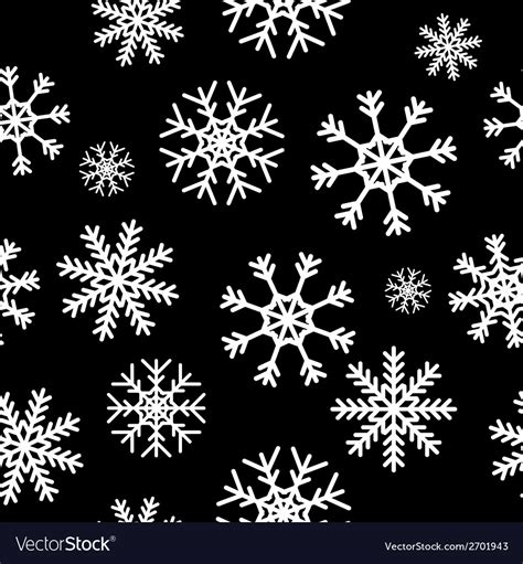 White snowflakes on black background Royalty Free Vector