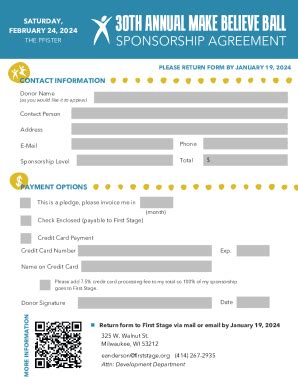 Fillable Online Ball Sponsorship Forms Fax Email Print Pdffiller