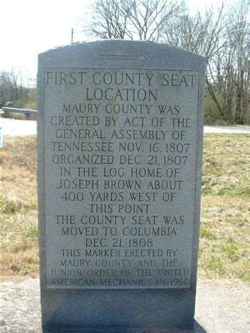 Monument to the site of the First Court in Maury County – Maury County ...