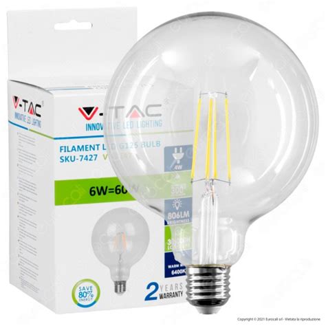 Vt V Tac Lampadina Led E W Globo G Chip Samsung