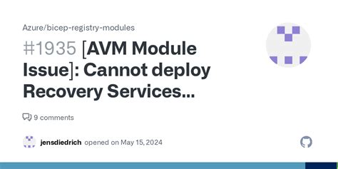 Avm Module Issue Cannot Deploy Recovery Services Protection