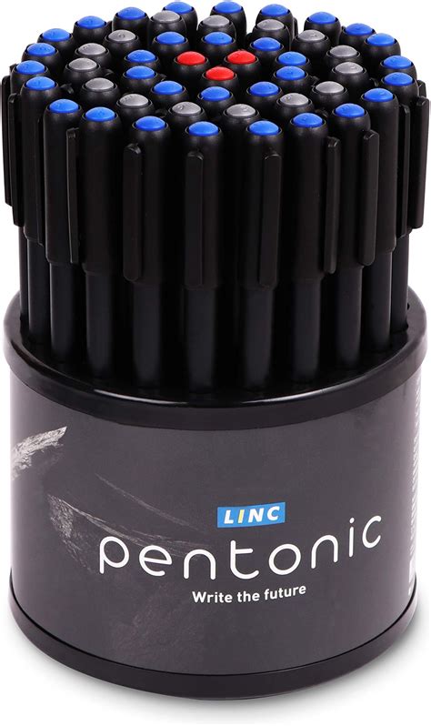 Pentonic 0 7mm Ball Point Pen Tumbler Pack Black Body Blue Black