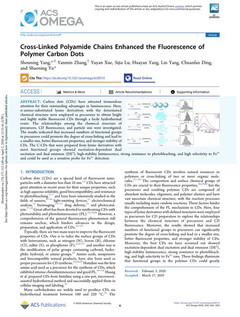 PDF Cross Linked Polyamide Chains Enhanced The Fluorescence Of