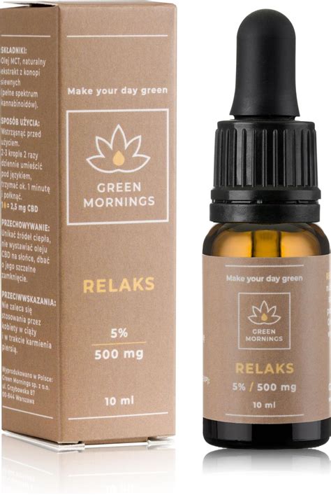 Preparat Medycyny Naturalnej Green Mornings Relaks Olejek Konopny CBD 5