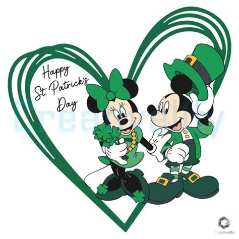 Disney St Patricks Day Svg Mickey Minnie Heart File Digital Creativelify