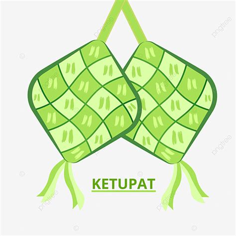 Hand Drawn Traditional Ketupat Composition Design Greeting Ketupat