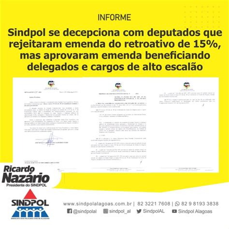 Sindpol Alagoas Sindpol Se Decepciona Deputados Que Rejeitaram