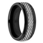 White Carbon Fiber Men's Wedding Ring in Cobalt | Thumbnail 02