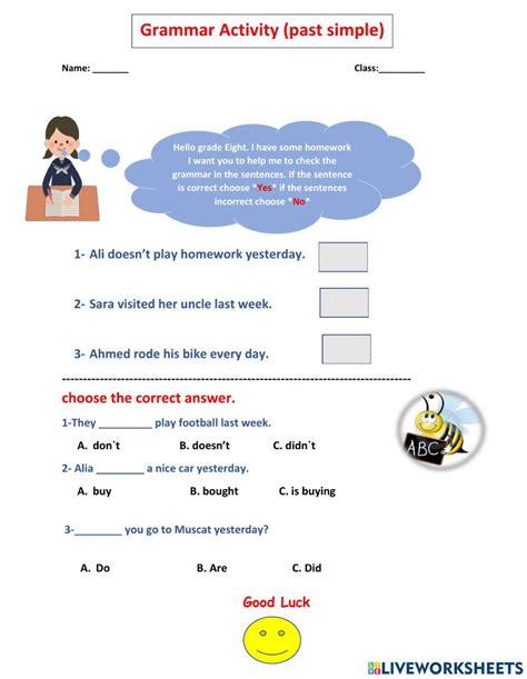 Grammar Activity Worksheet For 5 Live Worksheets