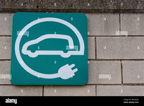 Electric Car Charging Point Sign On A Street On The Island Of Mallorca