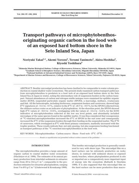 (PDF) Transport pathways of microphytobenthos-originating organic ...