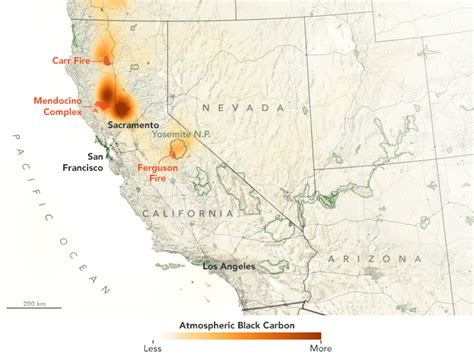 NASA Images: Wildfire Smoke Plumes Over California - SnowBrains