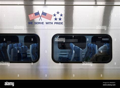 New York Usa 26th Jan 2023 A Passenger Waits For An Lirr Train To