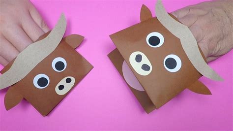 How To Make A Paper Ox Puppet Year Of The Ox Crafts For Kids Youtube