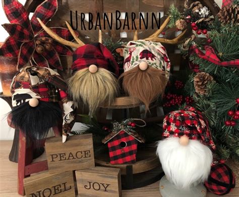 Buffalo Plaid Gnome Collection Christmas Buffalo Check Etsy Canada