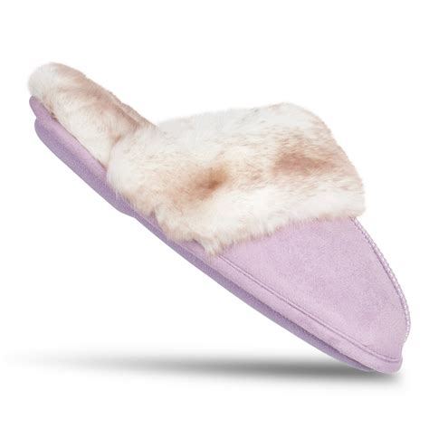 Jessica Simpson Comfy Faux Fur Womens House Slipper Scuff Memory Foam