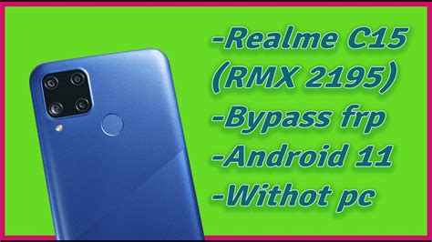 Realme C Rmx Bypass Frp Android Without Pc C Remover