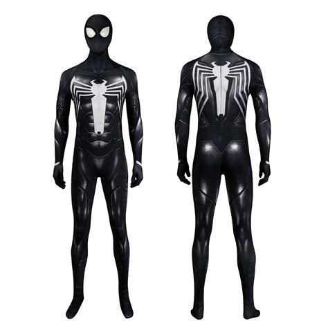 Marvel's Spider-Man 2 Venom Black Suit Male Jumpsuit Cosplay Costumes ...