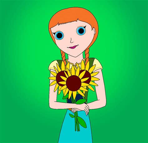 Anna Holding The Sunflowers By Robsondoodle On Deviantart