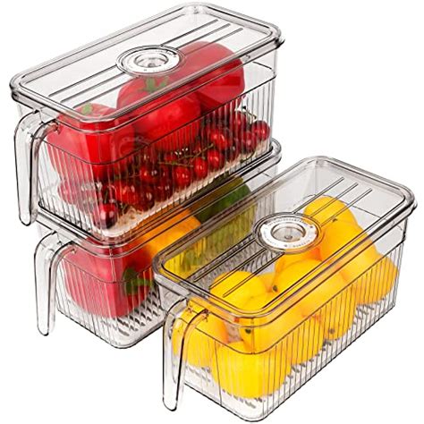 Bewahly Boite Rangement Frigo Lot de 3 Boîte de Rangement Frigo avec