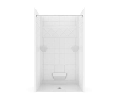 Xst Bf Acrylx Alcove One Piece Shower With Center Drain In