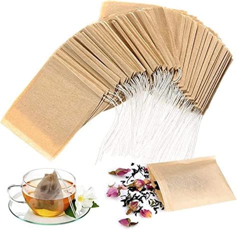 Lot de 400 Filtre à Thé Papier Jetable Jetables avec Cordon Sachet de