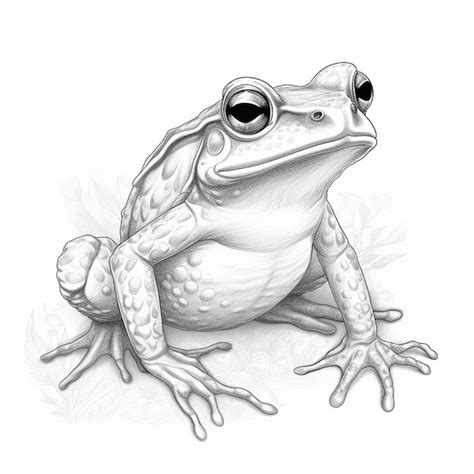 Premium AI Image | a drawing of a frog with big eyes sitting on the ground generative ai