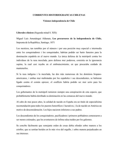 Visiones Sobre La Independencia De Chile Pdf