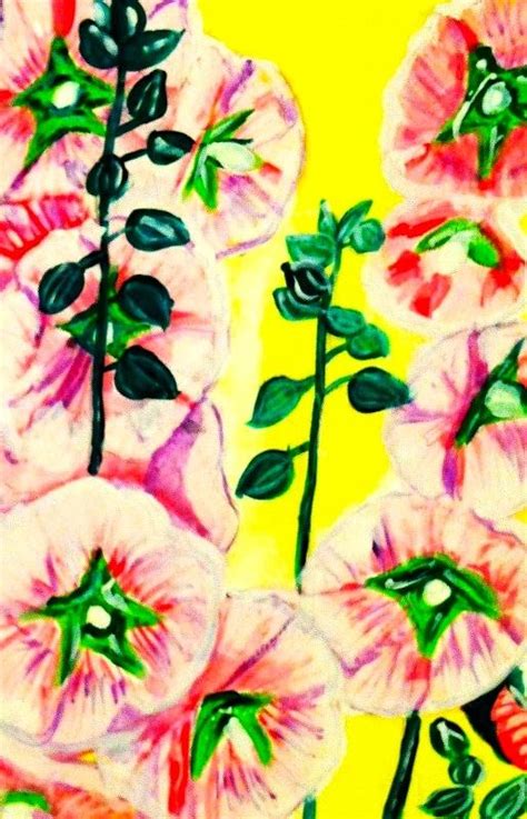 Hollyhocks Painting by Worth The Love - Fine Art America