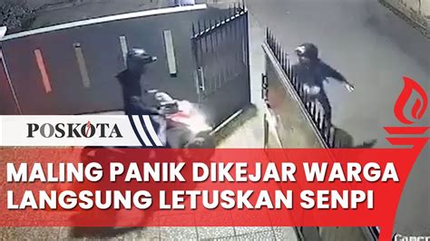 Panik Dikejar Pemilik Rumah Saat Beraksi Maling Motor Letuskan Senpi