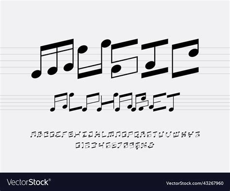 Music font Royalty Free Vector Image - VectorStock