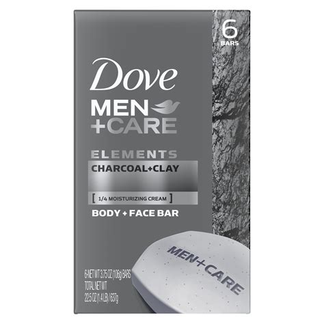 Dove Men Care Elements Body And Face Bar Charcoal Clay 3 75 Oz 6 Bar