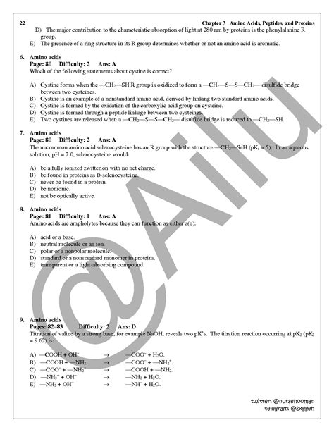 Solution Chapter 3 Biochemistry Exam Amino Acids Peptides And Proteins