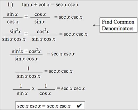 How To Verify Trig Identities Easy Methods