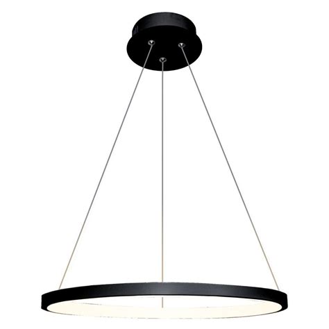 Lustre Pendente Anel Ring Preto Arco W Cm Led Integrado Bivolt